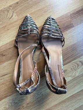 Who What Wear Multi-Color Snakeskin Pointed-Strap Flats